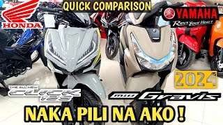 Alin sa Dalawa Honda click125  Yamaha Mio Gravis125  2024 Price update [upl. by Gabby]