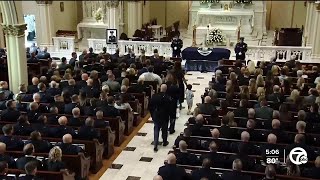 Loved ones law enforcement gather for funeral of fallen MSP Officer Kerstetter [upl. by Gnilyarg216]