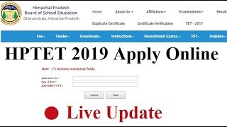 hpboseorg 2019 Application Form HPTET 2019 Online Application Form Dates [upl. by Nathalie]