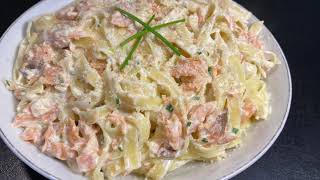 Recette EXPRESS 💥 Les TAGLIATELLES AU SAUMON avec une DÉLICIEUSE sauce ONCTUEUSE 🍲 [upl. by Enelez543]