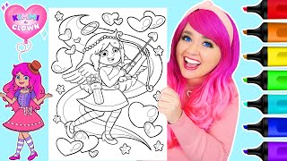 Coloring Kimmi The Clown Valentines Day Cupid Coloring Page  Ohuhu Art Markers [upl. by Attenreb]