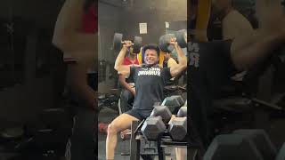 30kg dumbbell press 🔥💪💥 motivation gym workout bodybuilding [upl. by Ardnassac178]