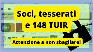 Soci Tesserati 148 TUIR  Tutorial di Asd Fisco Sicuro [upl. by Eigger]