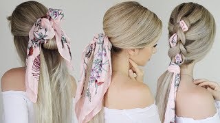 EASY HAIRSTYLES With a Scarf [upl. by Melosa509]