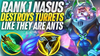 Rank 1 Nasus Destroying turrets like they are ants Carnarius  League of Legends [upl. by Kalvn]