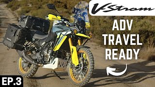 Preparing the Suzuki VStrom 800DE for Adventure Travel EP3 [upl. by Yokum730]