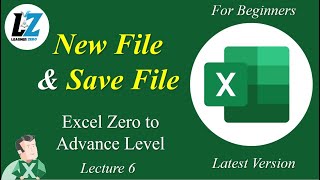 6 How to Create New File and Save File  MS Excel  Zero to Advance level for Beginners excel [upl. by Myna131]