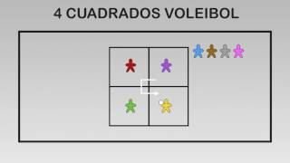 4 CUADRADOS VOLEIBOL  Juegos Educación Física [upl. by Winson505]