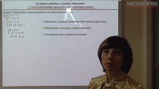 Урок Нелінійні системи рівнянь з двома змінними Спосіб підстановки [upl. by Eilyk16]