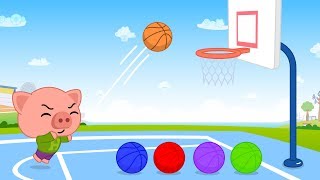 Jugando al Basketball con Balones de Colores  Aprender Colores con Plim Plim 1 [upl. by Aivatan]