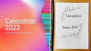 Calendrier 2023 à imprimer et colorier Etsy [upl. by Walling]