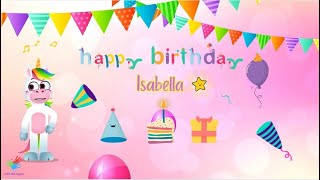 Happy Birthday Isabella Lyrics  Little ACE Squad Happy Birthday Personalised Name Songs [upl. by Melli472]