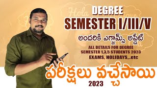 Degree Sem 135 Exams Dates released 2023  Do not miss [upl. by Enelam42]