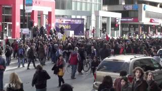 Students Protest Clash with Riot Police Montreal Quebec March 31 2011 [upl. by Siddon]