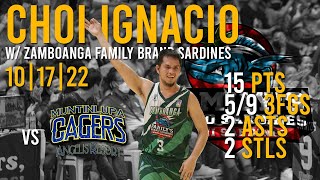 Choi Ignacios Zamboanga Family Brand Sardines Full Highlights vs Muntinlupa Cagers 10  17  2022 [upl. by Anahsirk745]