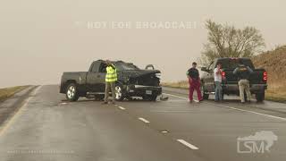 04222022 Texas Panhandle  High Wind Warning with Dust  Supercell Thunderstorms  Large Hail [upl. by Eleahcim]