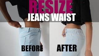 DIY LIFE HACK  HOW TO RESIZE JEANS WAIST Elastic Method jeans hacks [upl. by Norrahc]