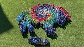 Show their pride Hundreds gather at Canalside to create Human Buffalove logo [upl. by Sirmons]