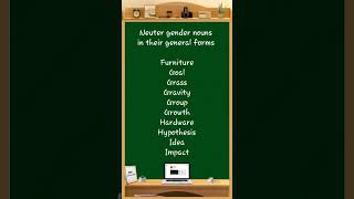 Neuter Gender Nouns 103 exam gender english englishgrammar [upl. by Pheni]