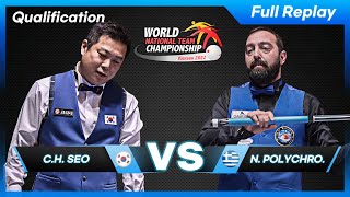 Qualification  Chang Hoon SEO vs Nikos POLYCHRONO34th World Championship Nat Teams 3Cushion [upl. by Biddie]