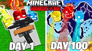 I Survived 100 DAYS as an ELEMENTAL WITHER in Minecraft Hardcore World Hindi  TLB [upl. by Mariel]