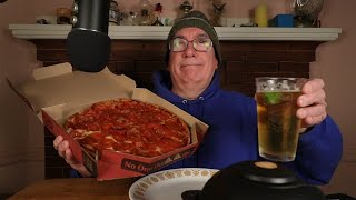 ASMR Pizza Hut Pepperoni and Buffalo Chicken Beer Night Mukbang Whispering [upl. by Ardnasella227]