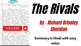 The Rivals  The Rivals Summary in Hindi  The Rivals Summary in English  The Rivals by Sheridan [upl. by Kral124]