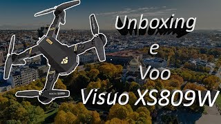 Drone Visuo XS809W  Unboxing e Voo  Drone Para iniciantes [upl. by Diogenes]