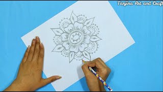 Beautiful alpona designs drawing  Easy alpona designs  Beautiful Nakshi kantha design [upl. by Gasper]