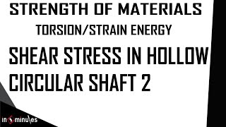 Module4Vid7Shear Stress in Hollow Circular Shaft 2 [upl. by Bevvy]