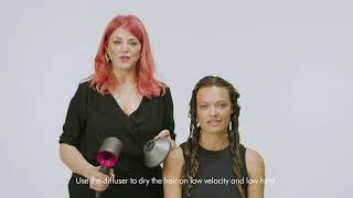 How To Curl Hair With Dyson Supersonic Hair Diffuser  Hair Tutorial [upl. by Seve254]