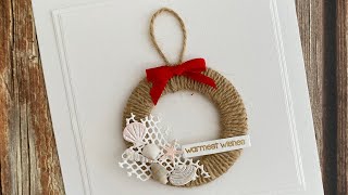 Recreating a Christmas wreath decoration in a card [upl. by Bina966]