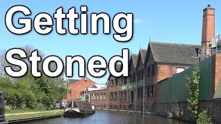 94 Taking my canal narrowboat through Stone in Staffordshire REUPLOADED [upl. by Akemal322]