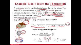 Example Calculating Minimum Power Required using a Carnot Heat Pump [upl. by Bannasch]