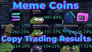 Solana Meme Coins  Copy Trading Results  Huge Gains This Week  SOL Price Chart Technical Analysis [upl. by Dow72]