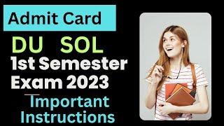 SOL First Semester Admit Card release March 2023  BA hons Bcom Prog Ameeninfo [upl. by Shannen]