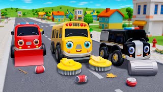 Wheels On The Bus Go To Town and Clean The Streets  Nursery Rhymes  Baby Bus amp Friends  Kids Song [upl. by Sesilu894]