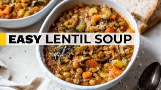 ITALIAN LENTIL amp VEGETABLE SOUP RECIPE  easy  affordable [upl. by Daffy]