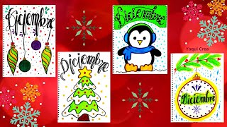 Portadas Navideñas para Cuadernos 🎅 Portadas de Diciembre 🎄 Navidad [upl. by Dyna637]