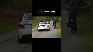 AMG vs CYCLIST 😂 shorts shortsvideo shortsfeed funnyshorts c63 amg cyclist carshorts funny [upl. by Amekahs]