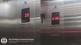 2x ThyssenKrupp Traction Lifts  Elevators  Atria Residences Paramount Serpong Tangerang Banten [upl. by Nivlam130]