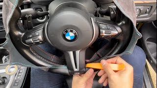 how to DIY steering wheel cover for BMW Msport in nappa leatherAlcantara stitchingsewing [upl. by Serena321]