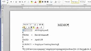 Creating a Business Memo [upl. by Agnimod997]