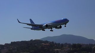 Footage Thomson Airways Ltd at Corfu Airport CFU Boeing 737 757 767 FULL HD [upl. by Hafital491]