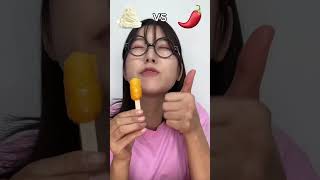 Yellow Ice Candy Stick Vs Chili Sauce Eating Challenge 😂foodchallenge​ lovehumanity​ shortvideo​ [upl. by Barmen56]