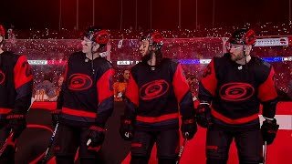 The Hurricanes and Capitals intro has that college football feel  NHL on ESPN [upl. by Ardnuasak]