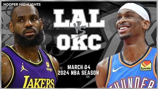 Los Angeles Lakers vs Oklahoma City Thunder Full Game Highlights  Mar 4  2024 NBA Season [upl. by Syverson]