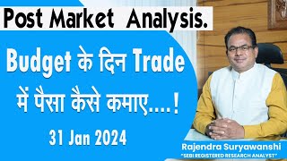 Post Market Analysis  budget के दिन trade में पैसा कैसे कमाए   31 Jan 24 banknifty banknifty [upl. by Nedrah761]