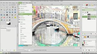 how to transform photo into color drawing using gimp [upl. by Htilil705]