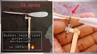 Mechanism of propeller in detail for rubber band powered planes [upl. by Hartley425]